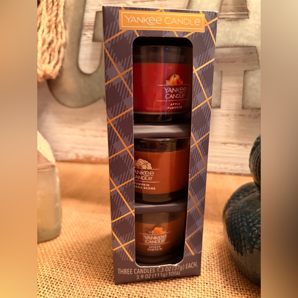 Yankee Candle Trio - Red, Orange, Brown